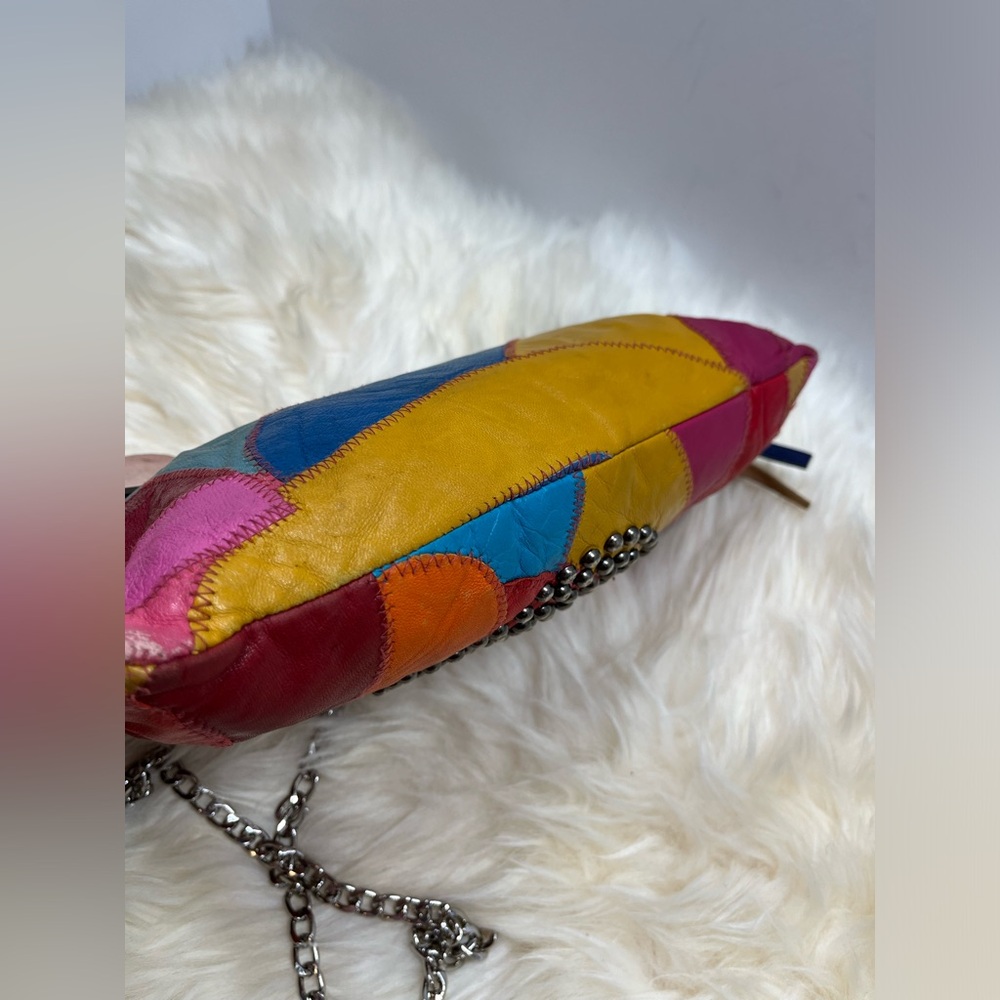 Ameri Leather Patchwork Studded Skull Clutch/ Cro… - image 6